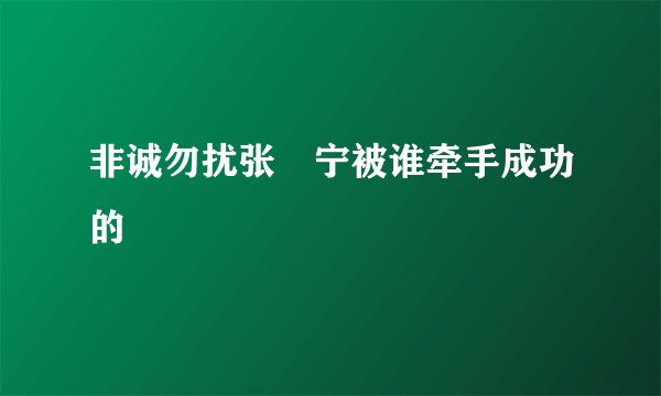 非诚勿扰张奀宁被谁牵手成功的
