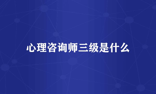 心理咨询师三级是什么