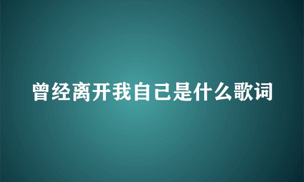 曾经离开我自己是什么歌词