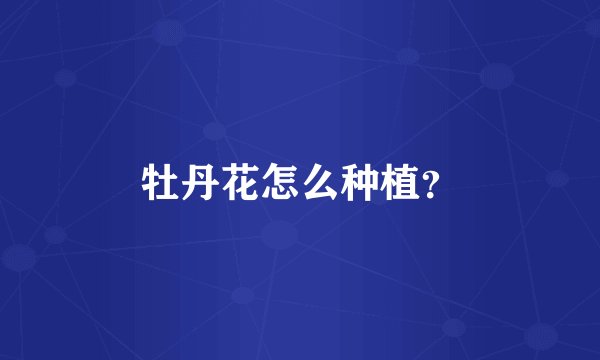 牡丹花怎么种植？