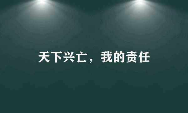 天下兴亡,我的责任