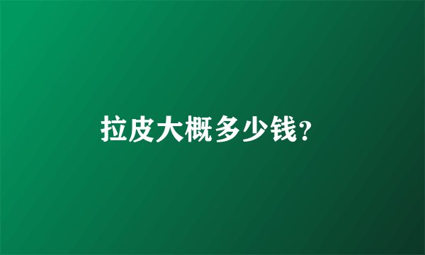 拉皮大概多少钱？