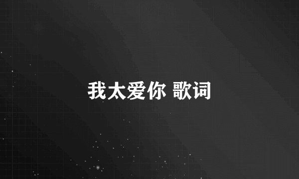 我太爱你 歌词