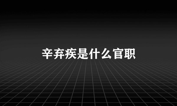 辛弃疾是什么官职