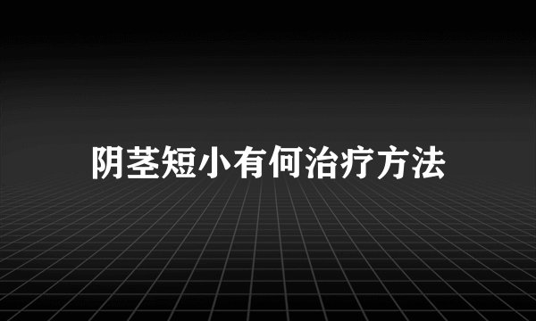 阴茎短小有何治疗方法