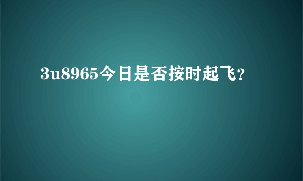 3u8965今日是否按时起飞？