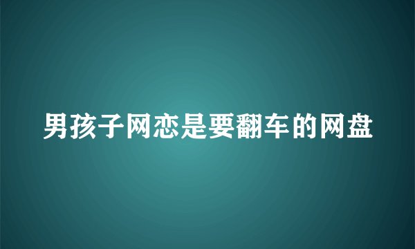男孩子网恋是要翻车的网盘
