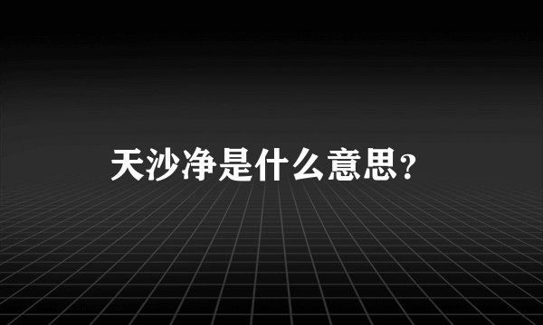 天沙净是什么意思？