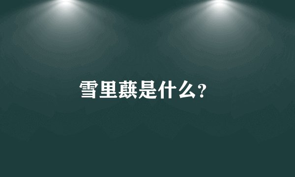 雪里蕻是什么？