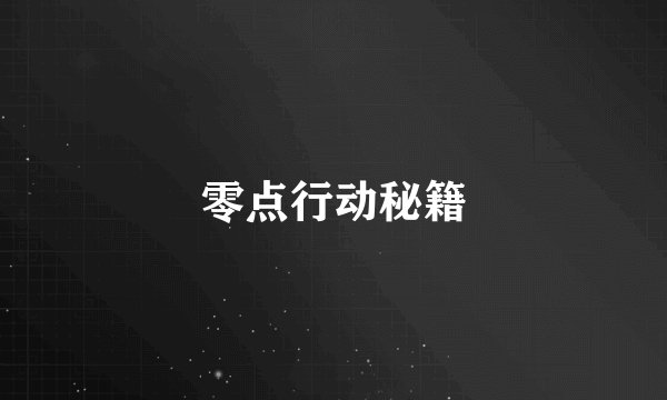 零点行动秘籍