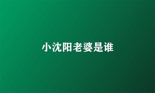 小沈阳老婆是谁