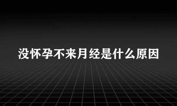没怀孕不来月经是什么原因