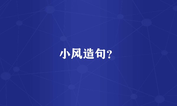 小风造句？